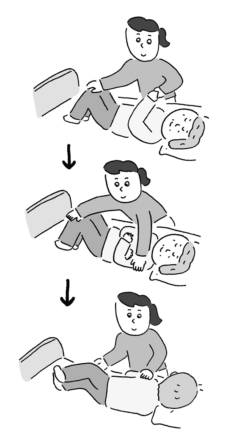 画像: 腕を立てて腕を前に組む