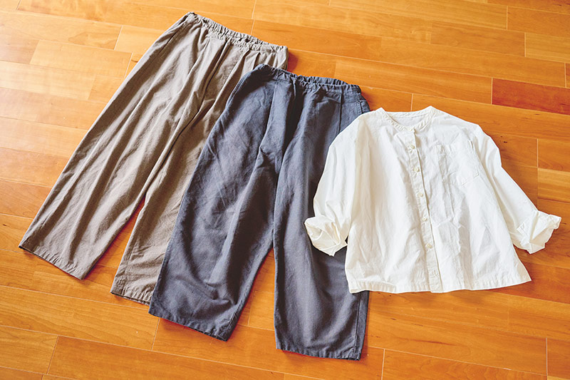 画像: 実際につくったもの。遠州織物の最高級のコットンを使用。「いい服はいい生地に限ると思います」