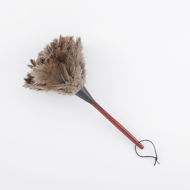 画像: 寸法：全長50×幅20cm、柄の太さ1.8cm　質量：70g（柄の太さとともに編集部調べ）　材質：穂先＝オーストリッチフェザー、柄＝天然木