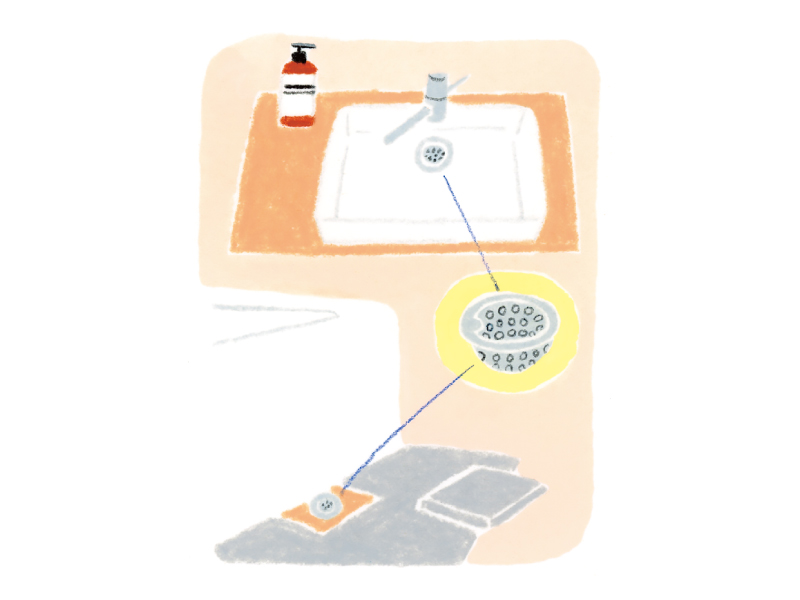 画像: 汚さない仕組み 02 洗面所・お風呂のごみ受けはステンレスに