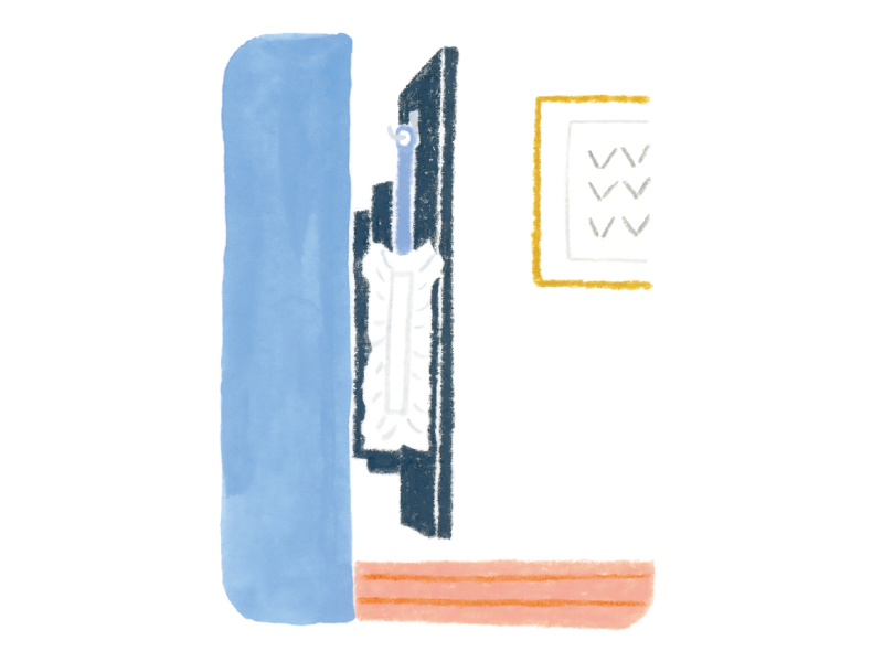 画像: 掃除しやすい仕組み 01 掃除道具は使う場所の死角にセット