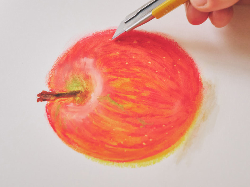 画像8: 大人の趣味に。だれでも30分で“雰囲気よく”描ける「クレヨンスケッチ」が楽しい!ころんとかわいいりんごを描いてみよう/イラストレーター・川崎由紀さん