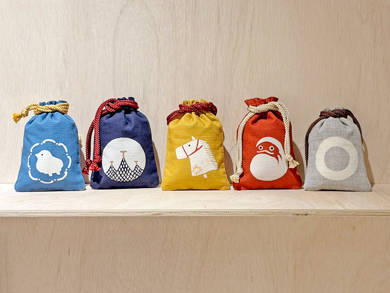 画像: 左から福千鳥、網干、午、だるま、蛇の目