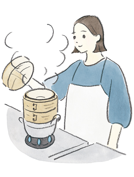 画像: せいろは毎回、軽く水につけてから使うように