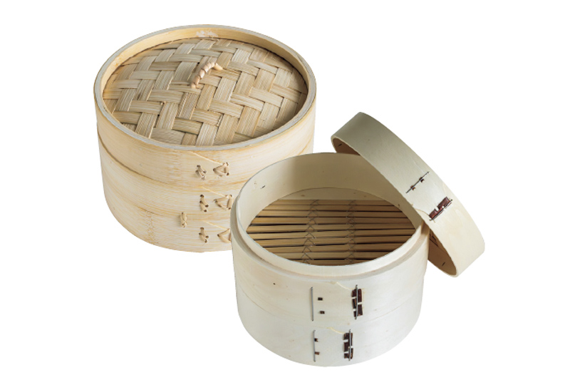 画像: 左）竹材のせいろ／参考商品　右）木のせいろセット（21cm～ 6,100円～）／キッチンパラダイス