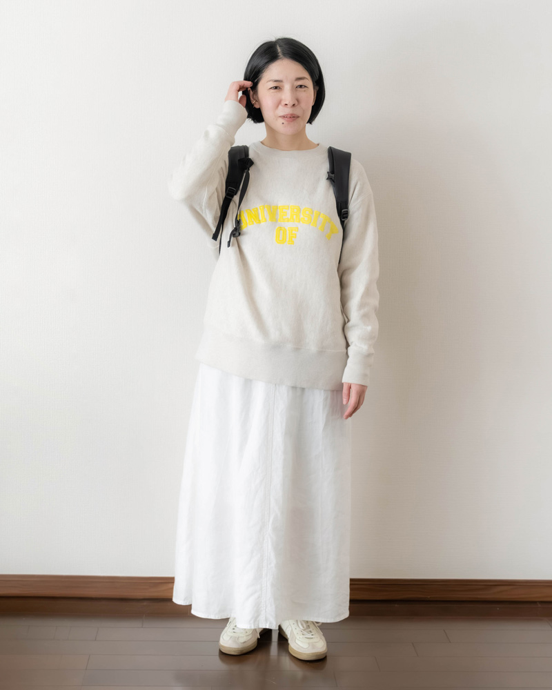 画像1: 【D.スウェット＋H.ホワイトスカート＋J.スニーカー】