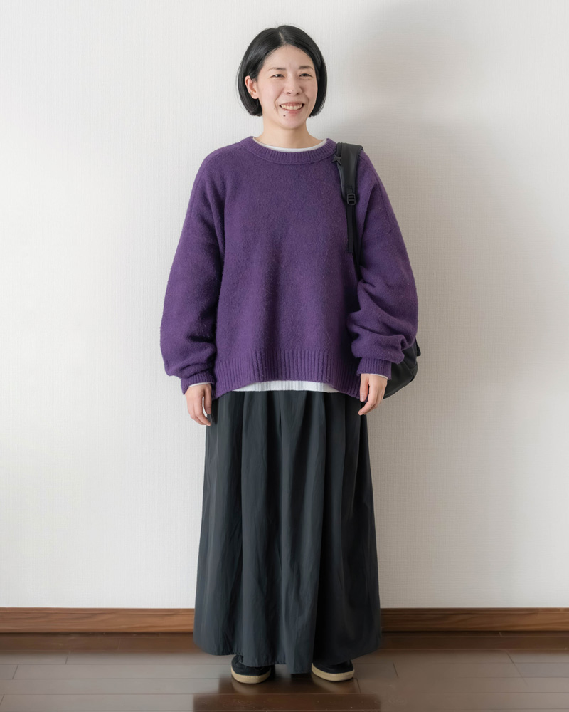 画像1: 【B.ニット＋E.スカート＋K.スニーカー】