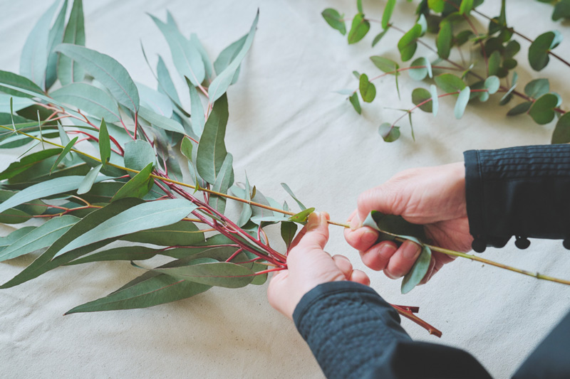 画像: 手で握るところに葉があれば取り除く