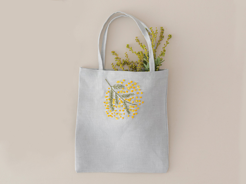 画像: 「ビーズと合わせたミモザのミニバッグ」のつくり方