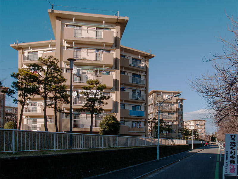 画像: こちらが団地界の星、団地で初めて国の登録有形文化財になった「赤羽台団地」（東京都・北区）のスターハウス。まだ人が住んでいた2005年ごろに撮影したものです。「赤羽台団地」は植栽の手入れが行き届いていて、古くはあっても凛としたたたずまいがありました