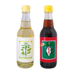 画像: 左）岩井の純正胡麻油白口、右）金岩井純正胡麻油金口 shop.iwainogomaabura.co.jp