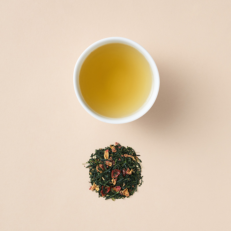 画像: 素材は、玉露、ローズヒップ、ローズレッド、柿の葉、ルイボス