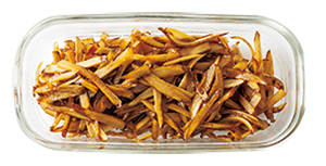 画像: 使用する「つくりおきおかず」②：ごぼうのきんぴら