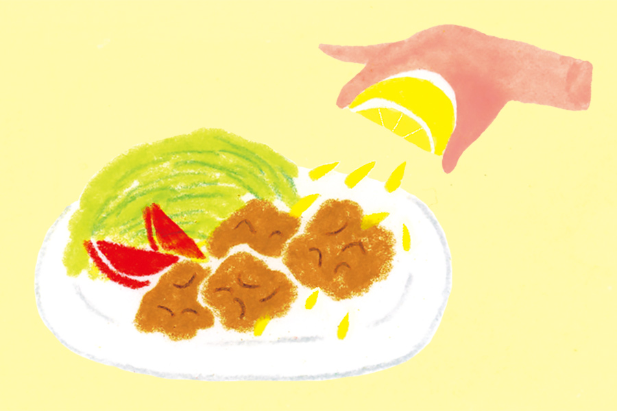 画像: 4．揚げものはレモンと一緒に