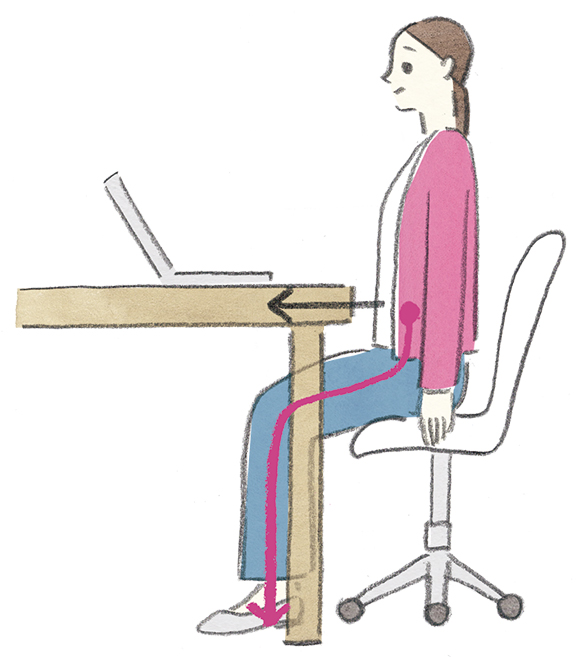 画像1: パソコンに向かう正しい動き