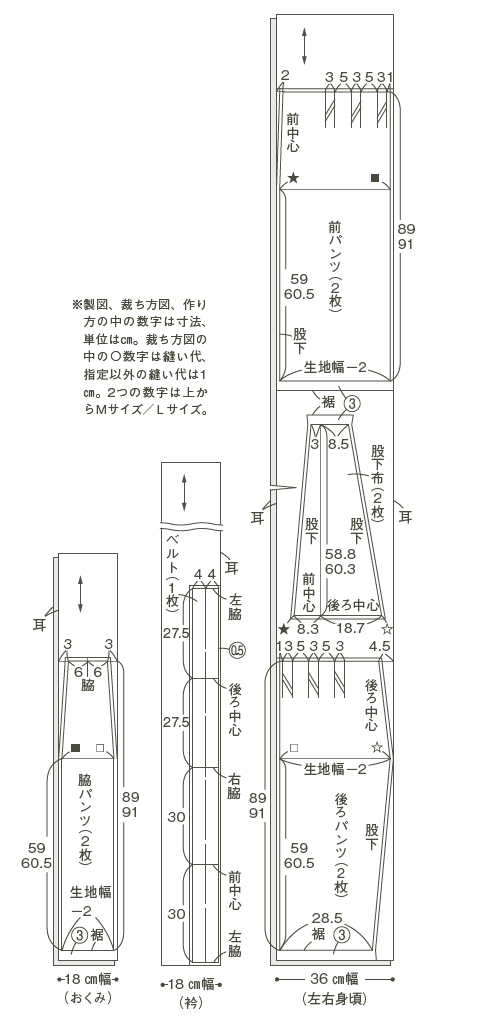 画像: 製図と裁ち方図