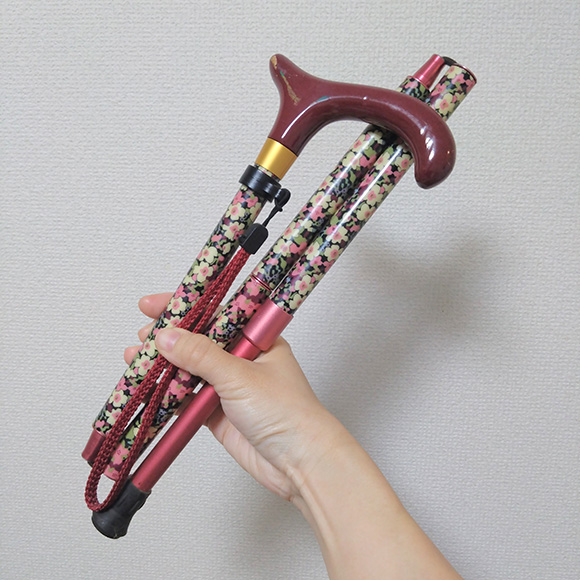 画像1: ２．リバティプリントの折りたたみステッキ