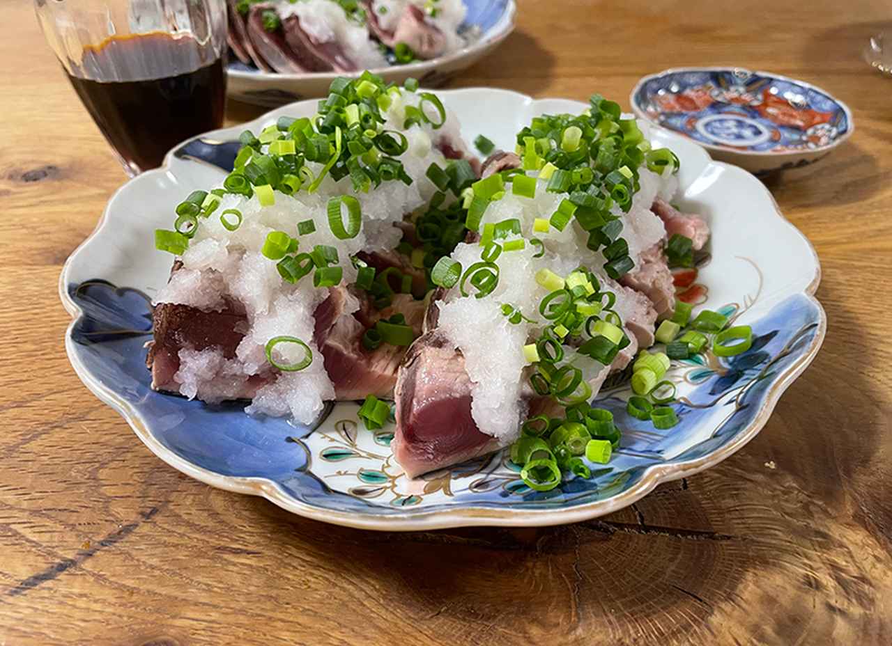 画像: 当日の夕食 かつお1/2尾分は「たたき」に
