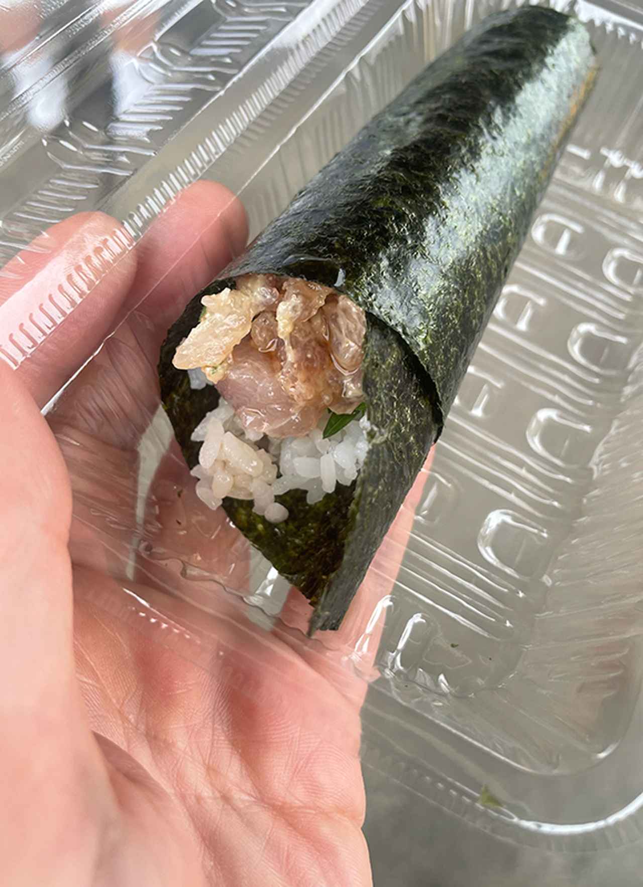 画像: ぶりのなめろうのり巻き。脂がのっていました