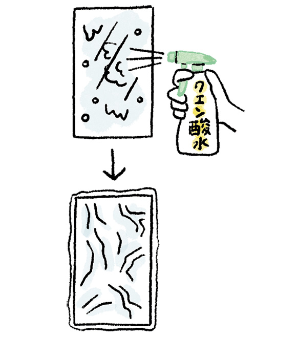 画像: 2 鏡のうろこ汚れの掃除