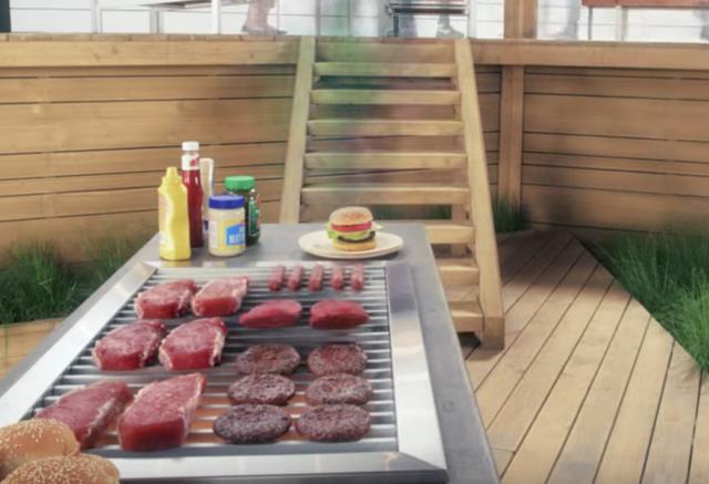 画像: 人ははっきり見えないのに、ハンバーグだけがかわいくパタパタと裏返っていくフシギなシーン