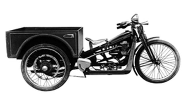 画像: 1948年のホンダB型。3輪トラックの形態のこのモデルの荷台にも、「サモトラケのニケ」仕様のウイングマークが使われました。 www.honda.co.jp