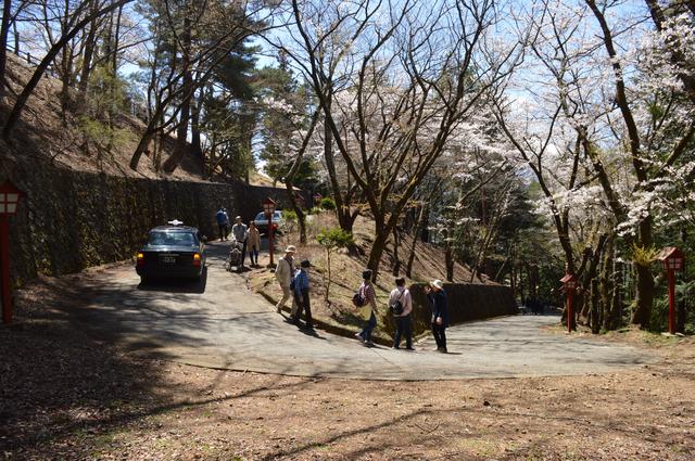 画像: 新倉山浅間神社側からは、林間を抜けるうねうね道もあります。普段は車で上がることもできるのかな?