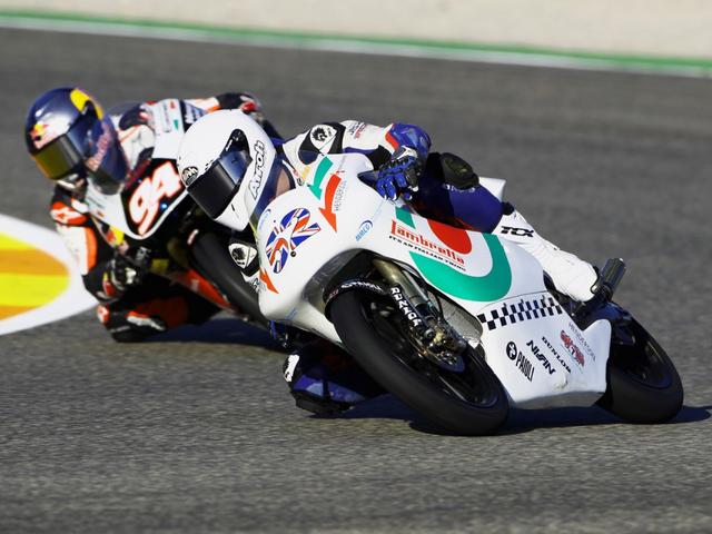 画像: 2010年のバレンシアGP125ccクラスで、ランブレッタに乗るD.ケント。 www.motogp.com