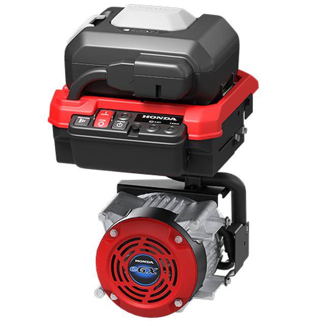 画像: セパレート型の「GXE2.0S」はコントロールユニットが全長351×全幅299×全高251mm(バッテリーパック含む)、モーターが全長233×全幅224×全高194mmというサイズ。重さは22.9kgです。 www.honda.co.jp