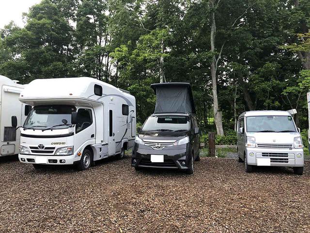 画像: 北海道ツアーの一泊目。真狩焚き火キャンプ場で車中泊。慣れないルーフで就寝したので、寝つきは悪かったかも!?