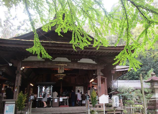 画像: 本堂に到着。森さんに読経をしていただきました
