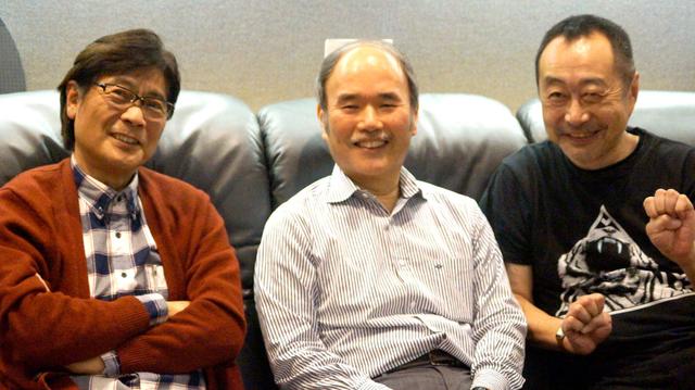 画像: 3人揃って。左からフルートの中川昌三氏、バンドマスターの角田健一氏、ヴァイオリンの齋藤ネコ氏の順