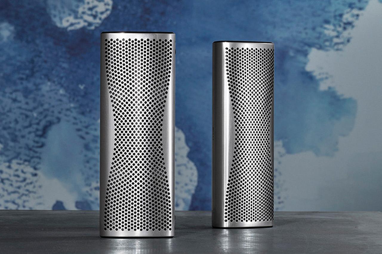 KEF MUO LIGHT SILVER 中古奇麗　使用少ない KEF、Bluetoothスピーカー「MUO」の新色、光沢仕上げの「Metal」を