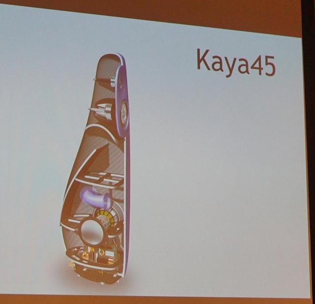 画像: KAYA 45の内部構造。図中央・左側の斜めの仕切りがアブソーバーホーンとして動作する