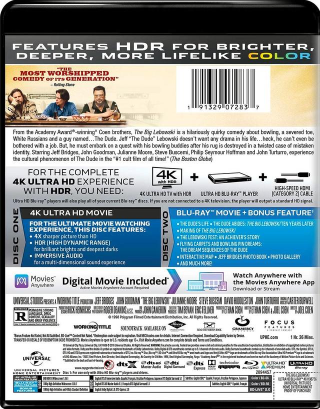 コーエン兄弟作品初の4K化『ビッグ・リボスキ』【海外盤BLU-RAY