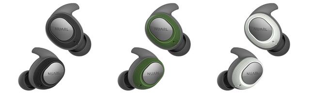 画像: ▲NUARLの完全ワイヤレスイヤホン「NT100 WATERPROOF TRUE WIRELESS STEREO EARPHONES」。カラーリングは、ブラック、グリーン、ホワイト