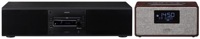 画像: Bluetooth搭載のコンポ「XR-BUX200」(左)と、クロック&FMラジオ付Bluetoothスピーカー「FR-BD20」(右)