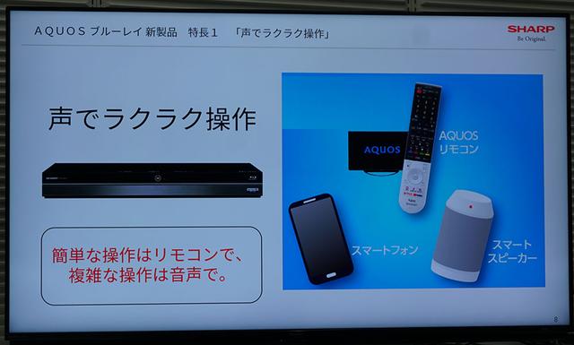画像: AQUOSのリモコンやスマートスピーカーを使い、音声検索ができる
