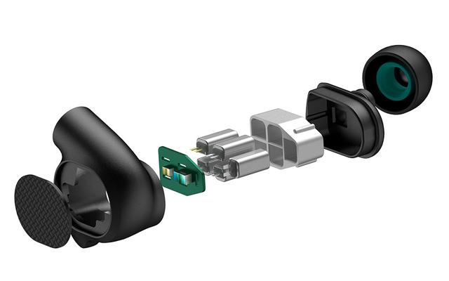 画像: IER-M9の内部構造。5基のBAドライバー(上の図中央)を搭載し、それぞれ異なる帯域を受け持っている