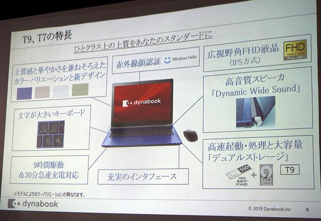 画像: T9とT7の主な特長をまとめたレジュメ。キーボードの文字も大きくするなど、使いやすさにも配慮されている