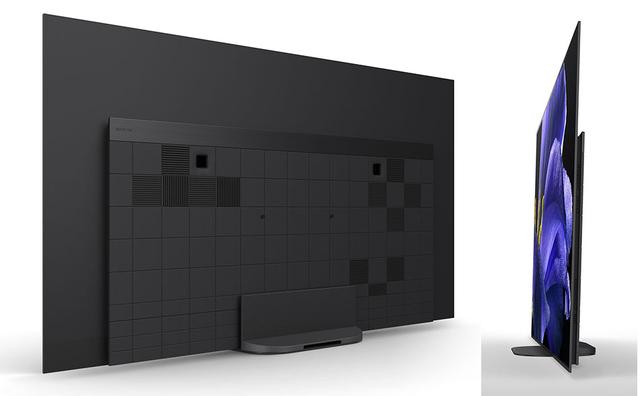 画像: 「KJ-77A9G」の背面&側面。画面の傾きはA1シリーズの5度から、A9Gでは2度に変更された