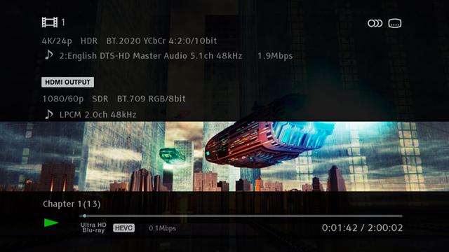 画像: HDMI出力から出力している映像の詳細情報が見られるようになった(写真のHDMI OUTPUT)