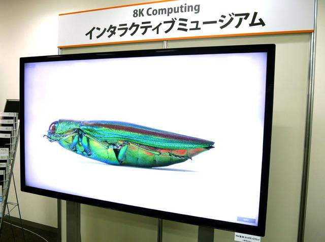 画像: ▲参考展示されていた70V型の8Kタッチディスプレイ(同上)。表示されているのは、およそ23K相当の静止画