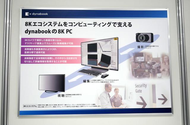 画像: ▲「dynabook day 2019」の8Kゾーンに展示されていた8K PCのコンセプト