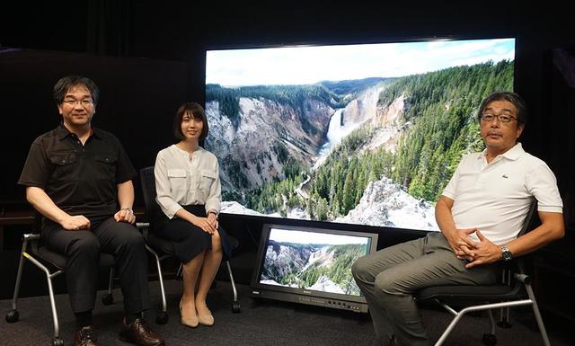 画像: 左からソニーホームエンタテインメント&サウンドプロダクツ株式会社 TV事業本部 商品設計部門 商品設計1部の井川直樹さん、同 TV事業本部 商品企画部 馬場彩香さん。右端が山本さん