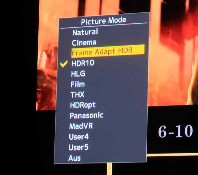 画像: Frame Adapt HDRはピクチャーモードに入る