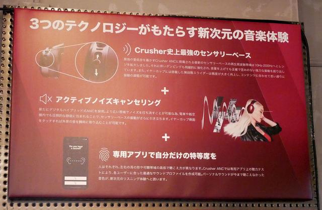 画像: 「Crusher ANC」の特徴をまとめた表