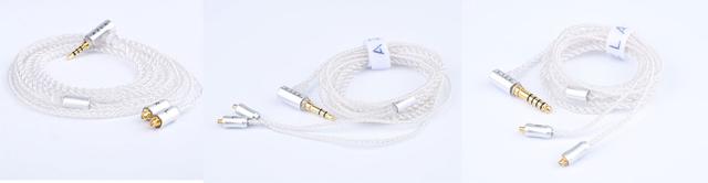 画像: 同梱されるリケーブル「ORTA Silver PlatedCable」。左から2.5mm、3.5mm、4.4mm