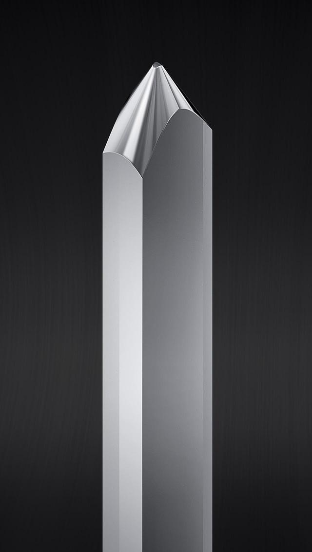 画像: AT-VM95MLに採用の無垢マイクロリニア針の針先イメージ。先端曲率半径は2.2×0.12mil。