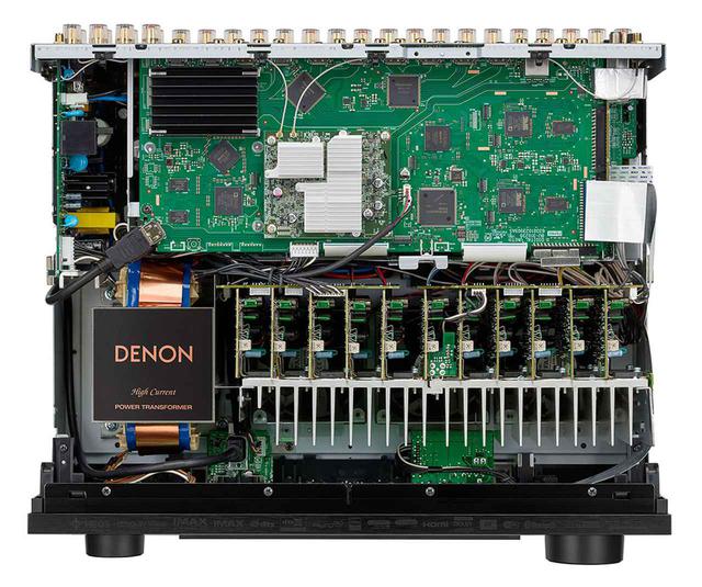 画像: X6700Hの内部構造。写真右側手前に11chぶんのパワーアンプ基板が並んでいる